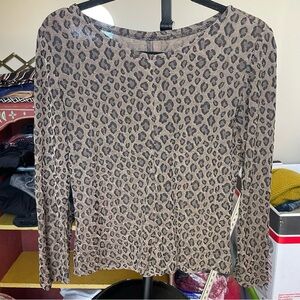 Leopard Print Long Sleeve Top